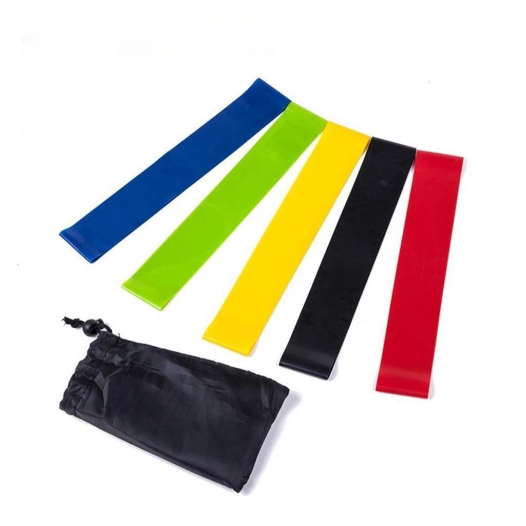 Kit 5 Faixas Elásticas Mini Bandas Exercício Resistente Treino Funcional Exercício