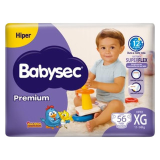 Fralda Infantil BabySec Premium Hiper XG Galinha Pintadinha 56un – Super Absorção + Ajuste Perfeito