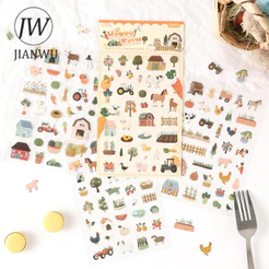 JIANWU Uma Série De Prazer Frota Vida Bonito Material De Paisagem Colagem Scrapbooking PET Adesivo Criativo DIY Diário P