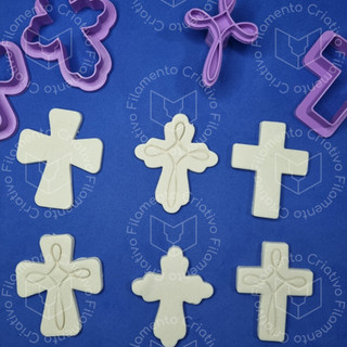Cortador de Biscoito Cruz Cristo Religioso Kit