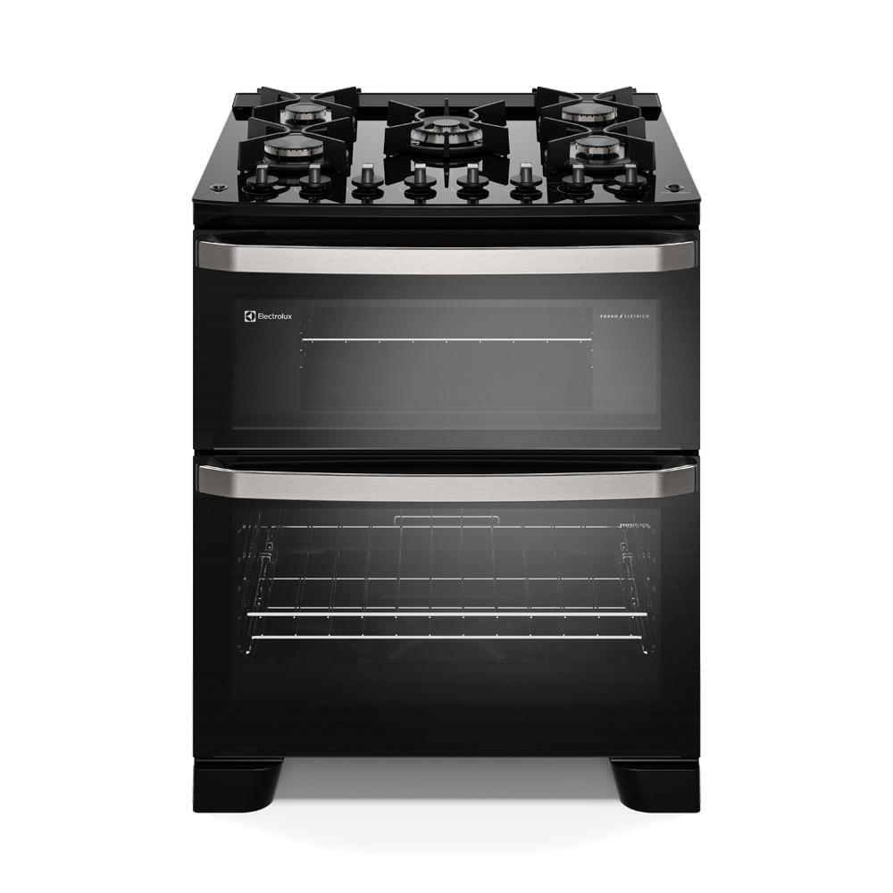 Fogão 5 bocas Electrolux Preto Experience Mesa de Vidro, 2 Fornos e PerfectCook360 (FE5DB) em Oferta na Shopee