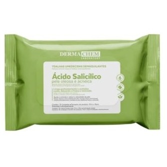 DermaChem Toalhas Umedecidas Demaquilantes Ácido Salicílico - 25 UN