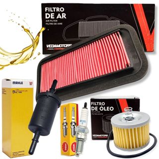 Filtros + Vela Ngk Fz15 150 Abs 2023-2025 (Filtro Ar + Filtro Óleo + Filtro Combustível e Vela Ngk) em Oferta na Shopee