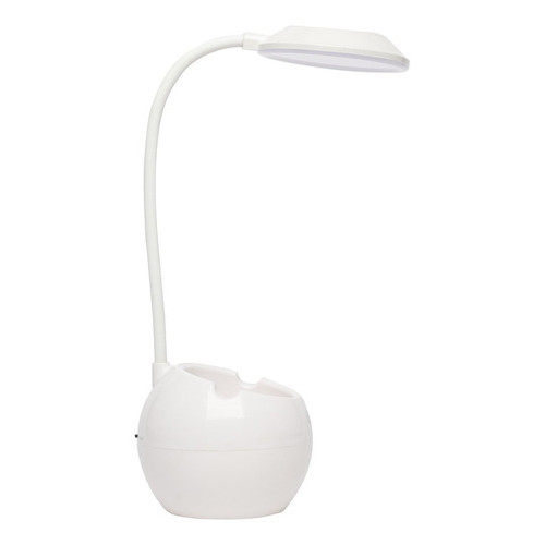 Luminária De Mesa Abajur Led Usb Flexível Branca Begônia