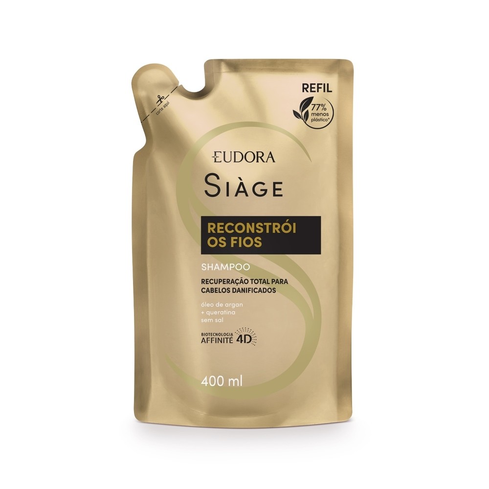 Eudora Refil Shampoo Siàge Reconstrói os Fios 400ml