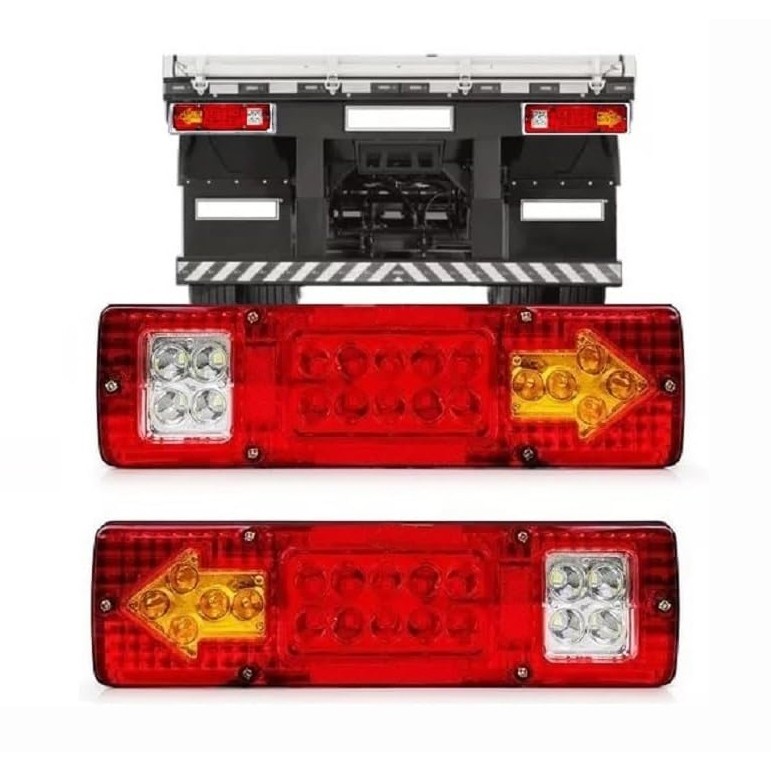 Lanterna Traseira Caminhão Carretinha Led 12V 29,5cm Luz Seta Ré Freio em Oferta na Shopee
