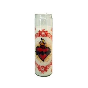 Vela Vidro Altar Um Coração 22cmx 8cm