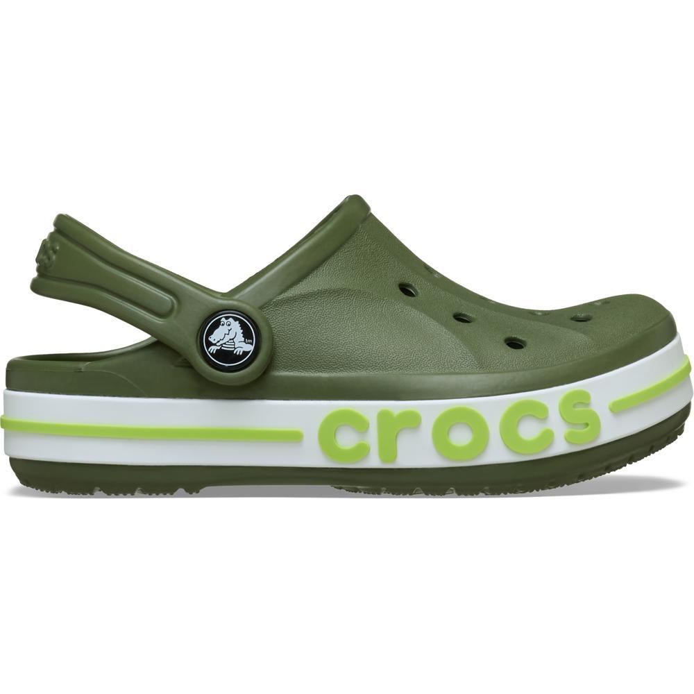 Sandália Crocs Bayaband Clog T Army Green/Lime Punch em Oferta na Shopee