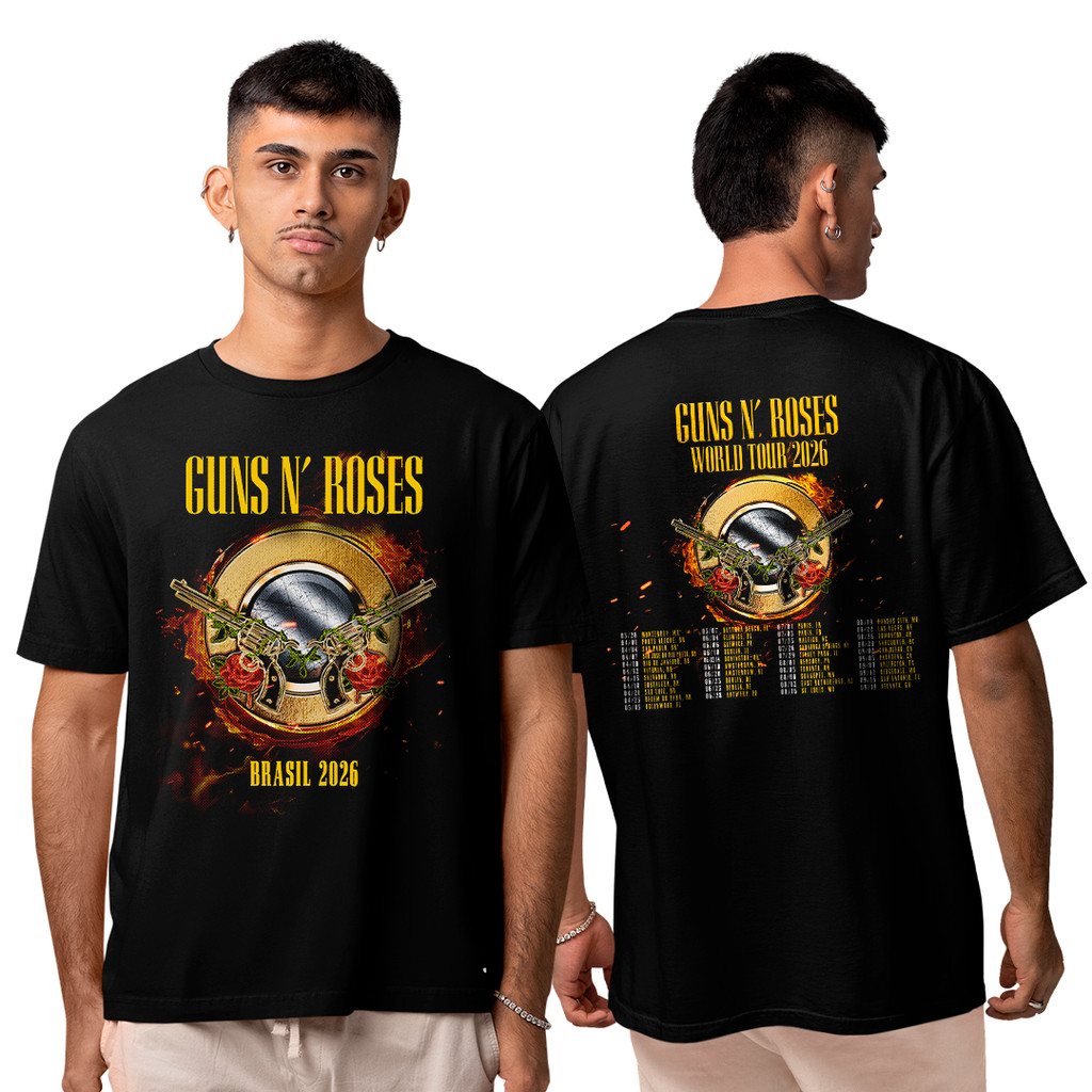 Camiseta Algodão Guns World Tour 2026 Datas FC