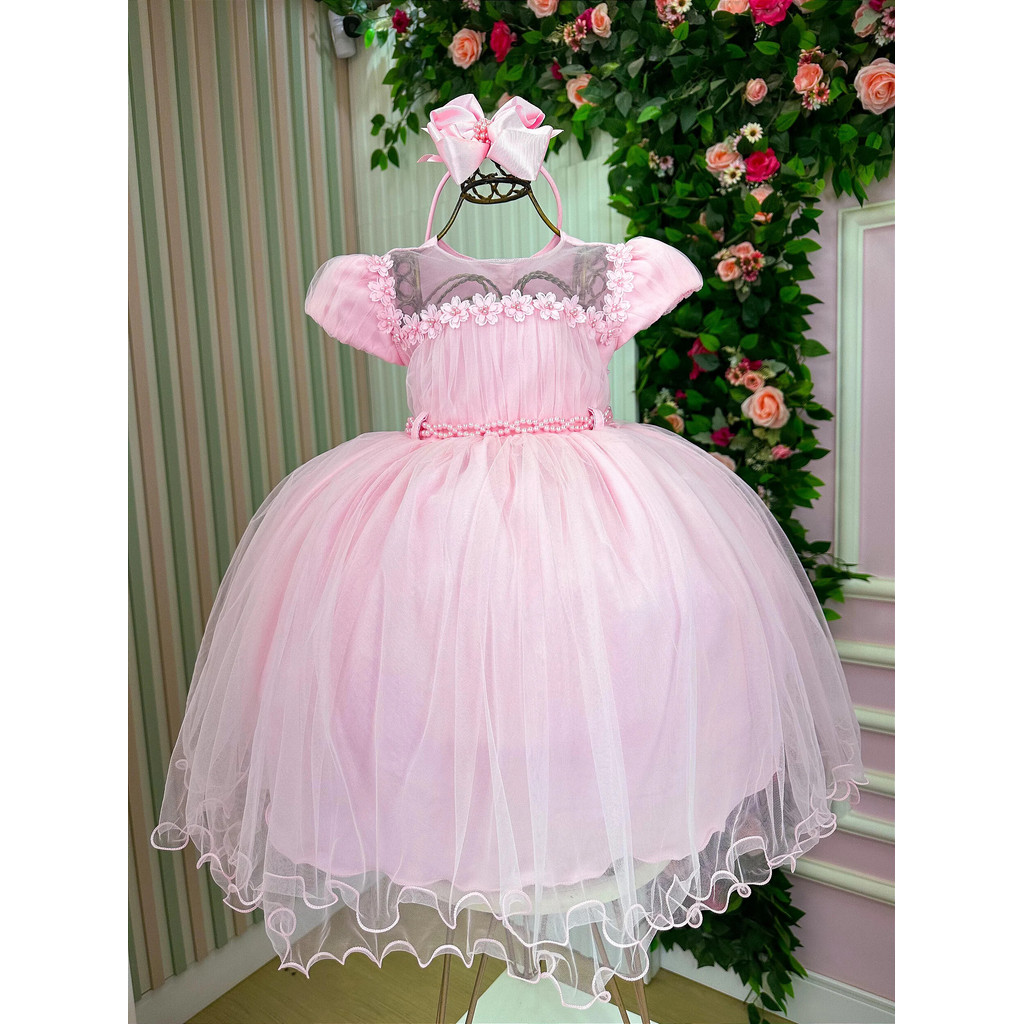Vestido Menina Bonita Luna Rosa Bebe