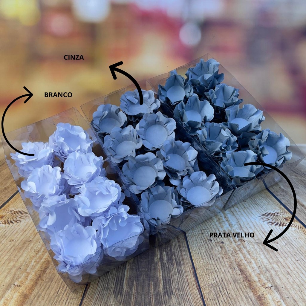 KIT 120 FORMINHAS PARA DOCES FINOS BRANCO + CINZA + PRATA VELHO ( KIT15 ) em Oferta na Shopee