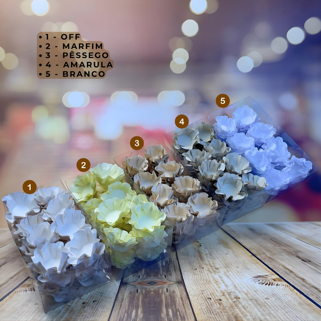 KIT 200 FORMINHAS DE DOCES FESTA 5 CORES OFF WHITE + MARFIM + PESSEGO + BRANCO + AMARULA ( KIT01 ) em Oferta na Shopee