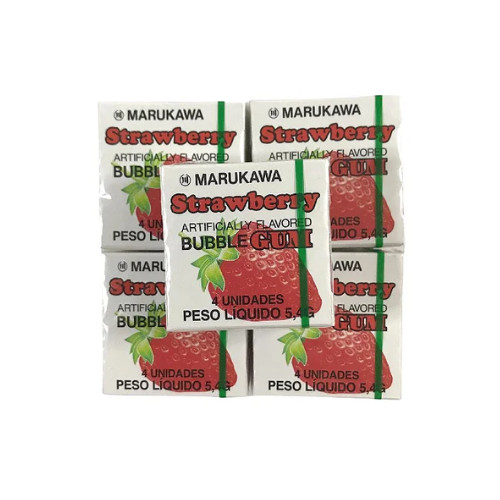 CHICLETE SABOR MORANGO - MARUKAWA STRAWBERRY GUM 5,4G JAPÃO