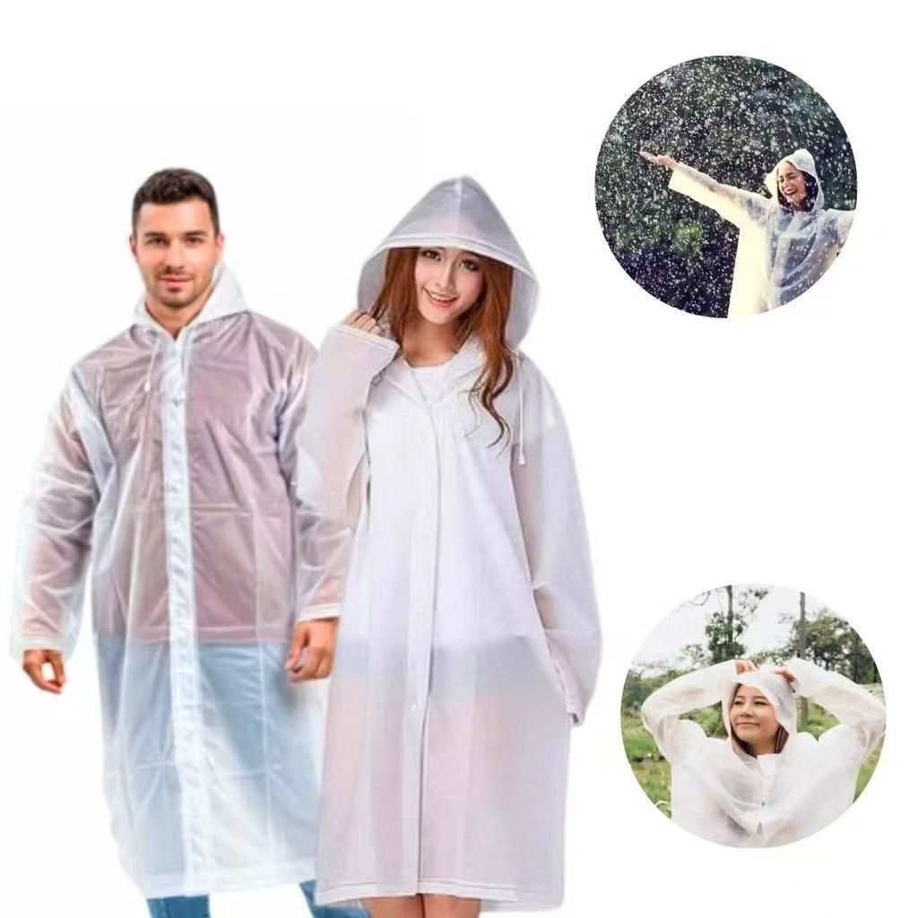 Capa De Chuva Adulto Unissex Reutilizável Resistente Com Capuz Passeio Festas Impermeável - XL