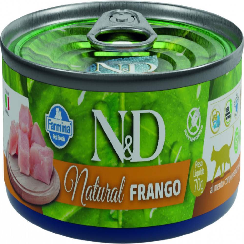 N&D Natural para Gatos de Todas as Raças Sabor Frango 70g
