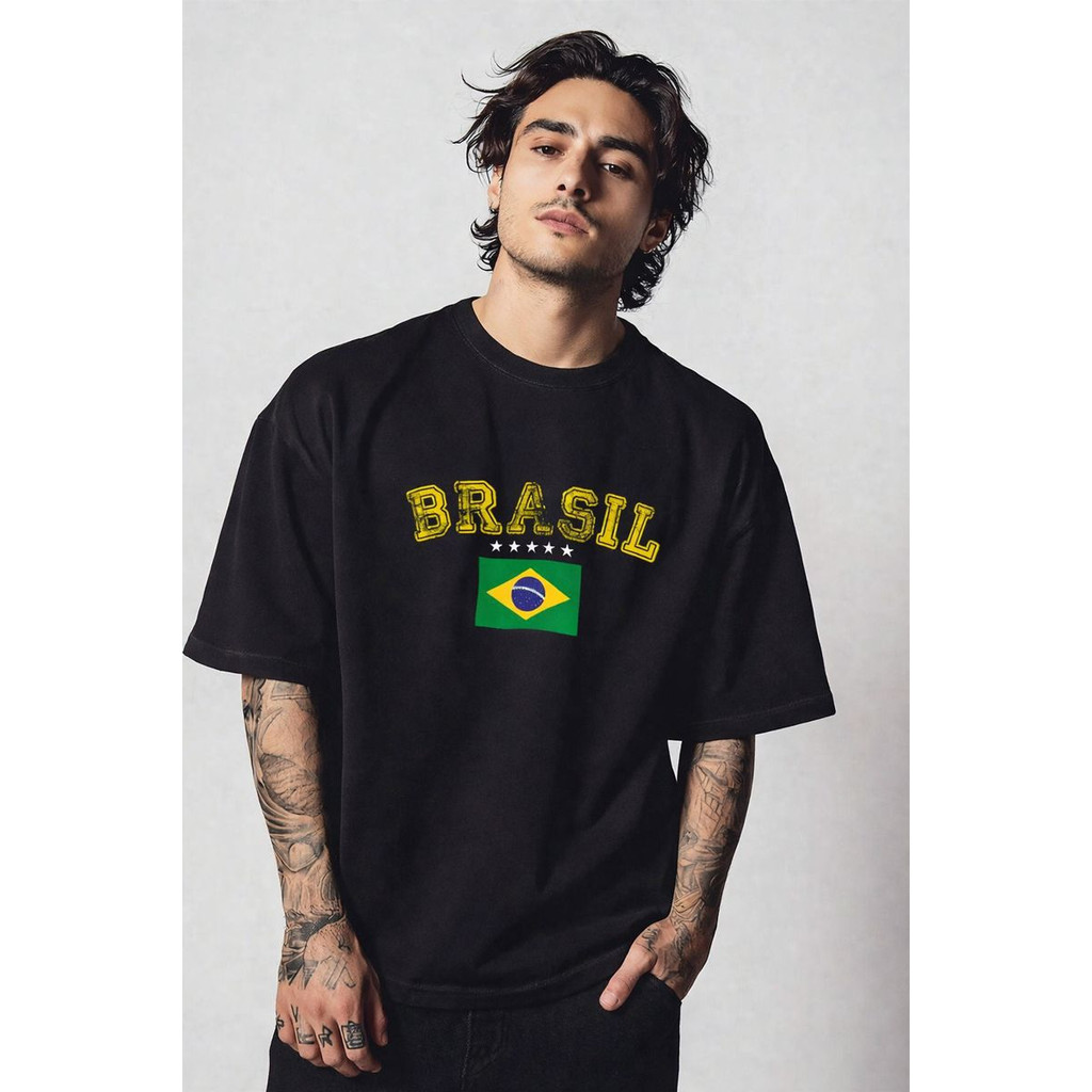Camiseta Oversized Copa Do Mundo Seleção Brasileira Torcedor