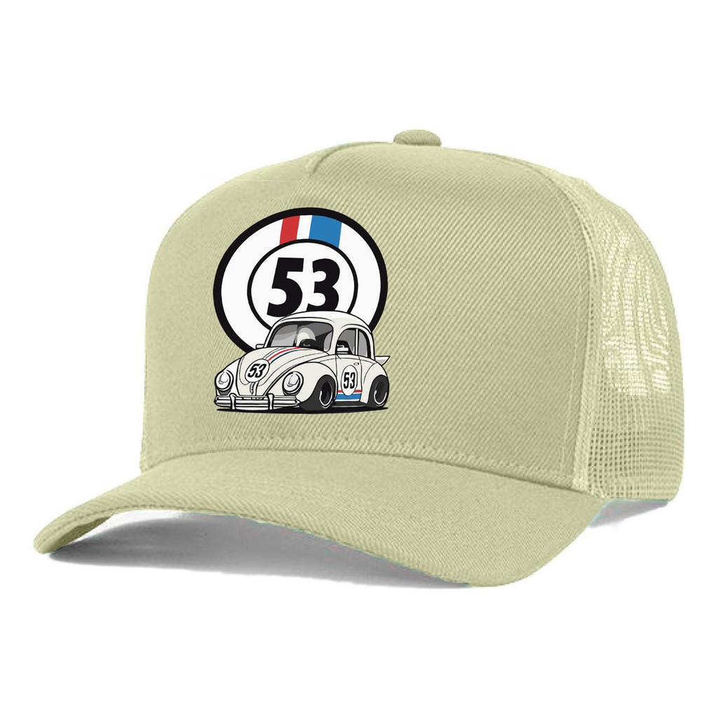 Boné Trucker Redinha Herbie 43 Fusca Aba Curva Casual