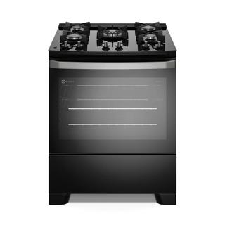 Fogão 5 bocas Electrolux Preto Efficient Mesa de Vidro, PerfectCook e Grades de Ferro (FE…