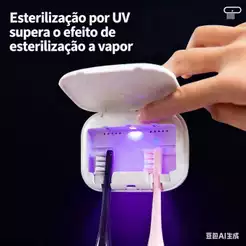 Mini Estojo Portátil Para Desinfecção De Escova De Dentes UV Caixa De Cabeça Secagem Esterilizador USB Recarregável