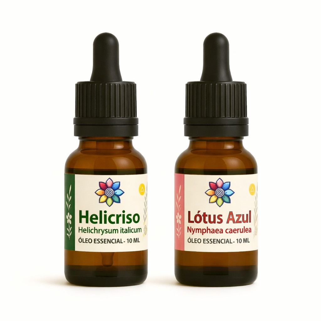 Kit Alívio da Ansiedade e Emocional Essential Garden | Lótus Azul e Helicriso – Paz e Regeneração