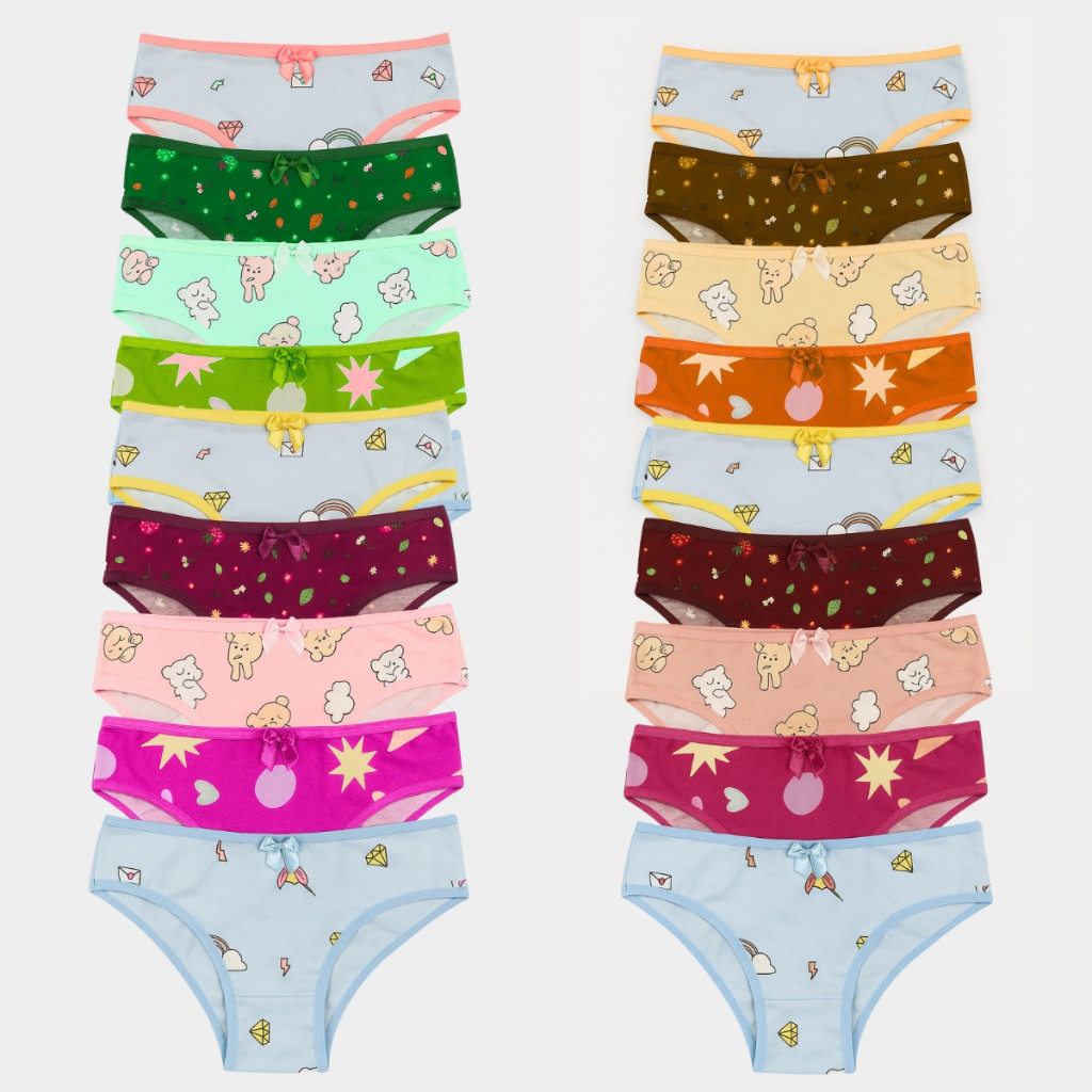 Kit Calcinha Infantil E Juvenil Suede Estampado Forro 100% ALGODÂO Calçolinha Criança