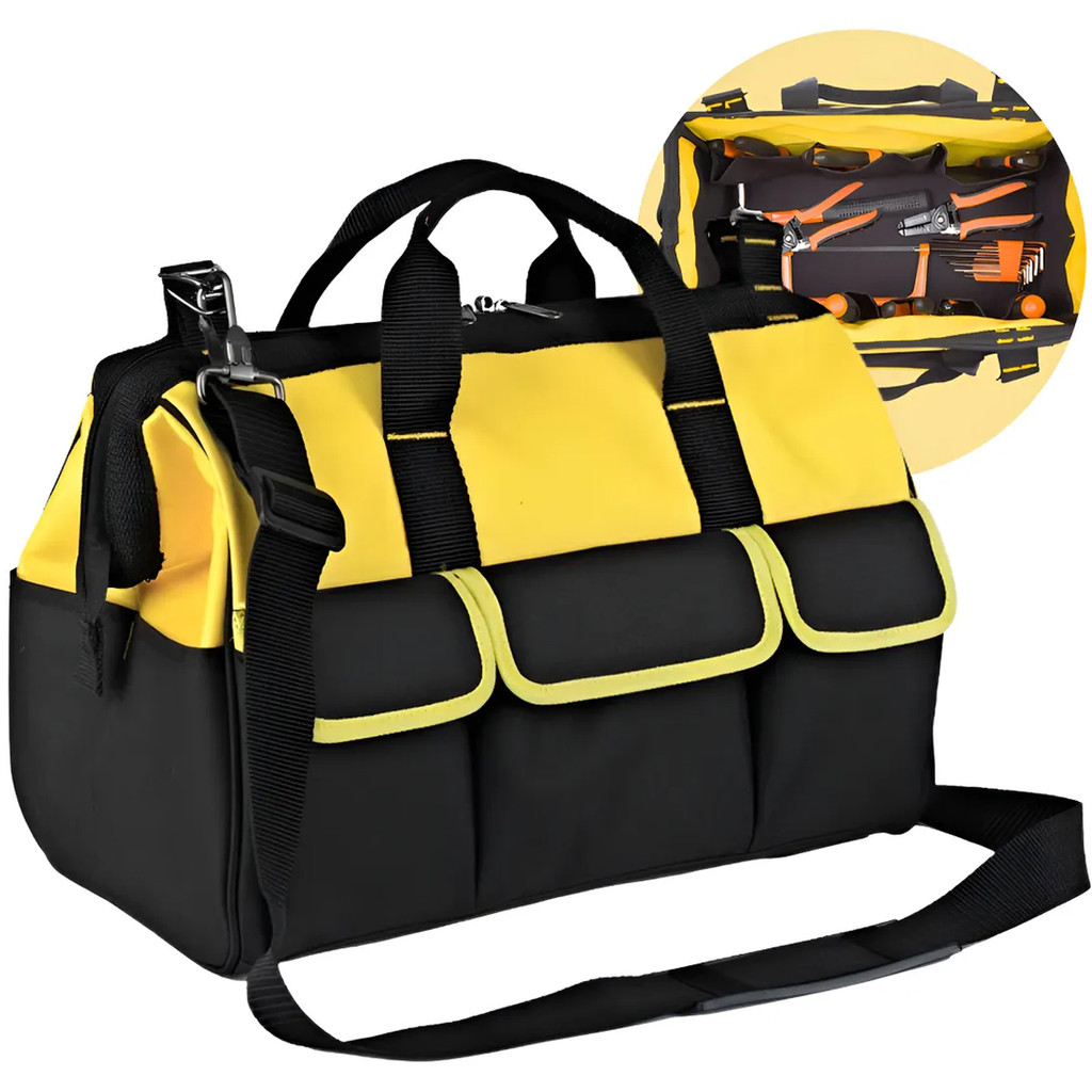 Bolsa Mala Ferramenta Grande Fundo Reforçado Mochila Lona Reforçado 45cm Profissional Tippi em Oferta na Shopee