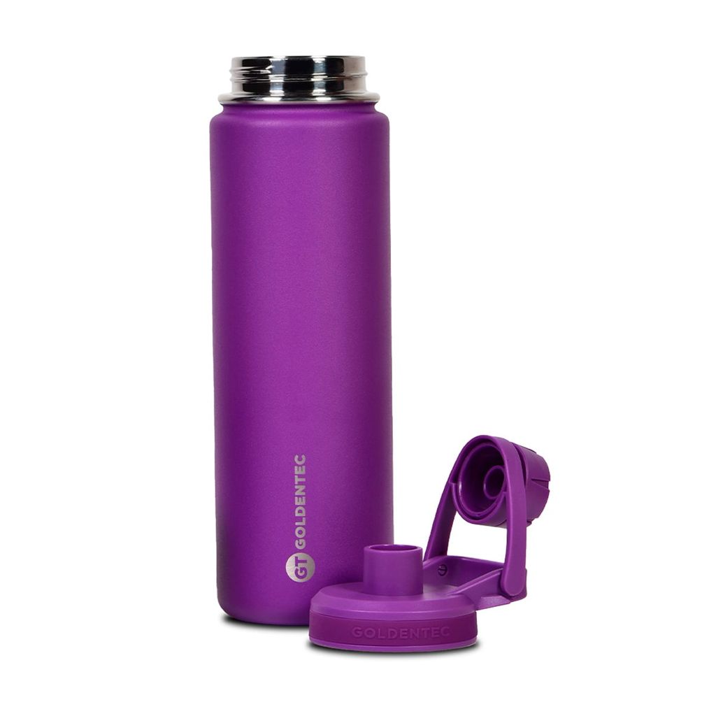 Garrafa Térmica Inox Goldentec GT Colors 750ml Roxo para bebidas quentes ou frias com tampa, bico e base emborrachada em Oferta na Shopee