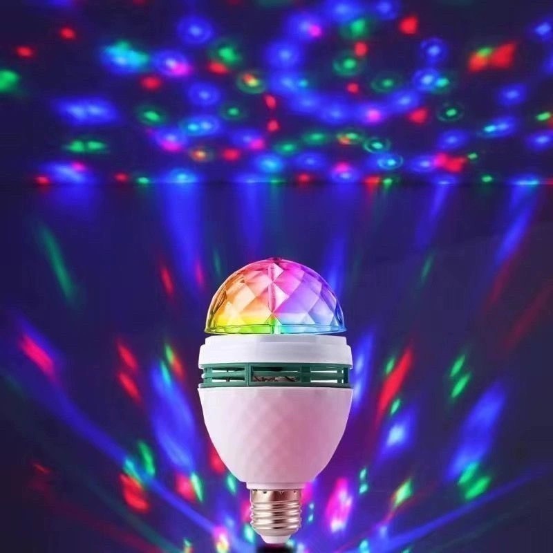 Lâmpada Giratória Colorida Led Bola Maluca Rgb  Tomada para Festas Baladas em Oferta na Shopee