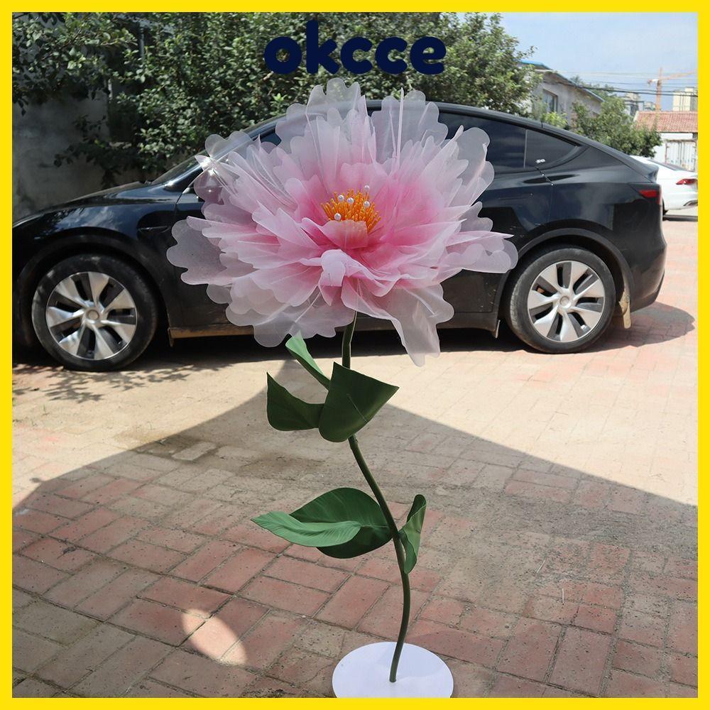 OKCCE Flor De Peônia Artificial , Cabeça De Grande De Seda De 40/50 Cm , Pétalas Fofas Em Camadas , Flores Falsas Ao Ar 