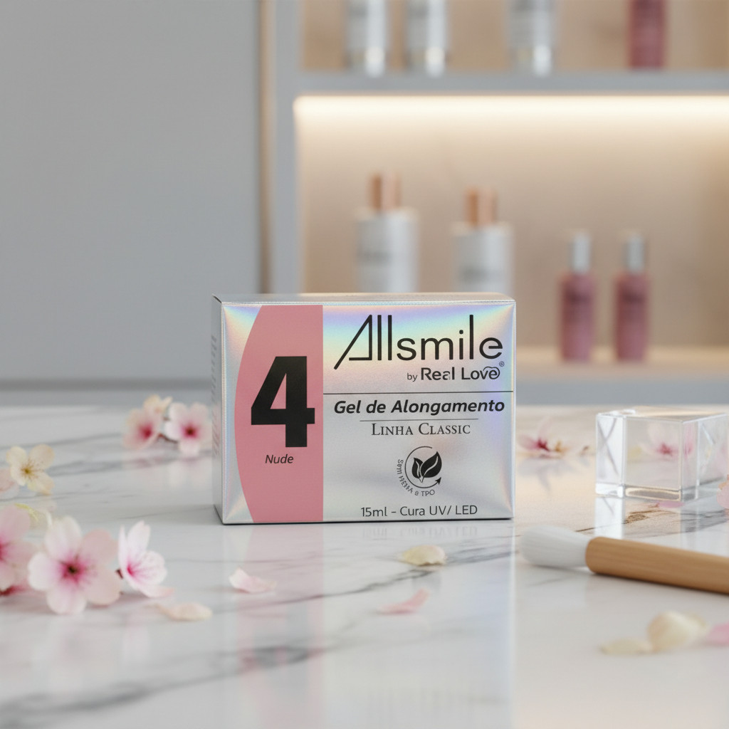 Gel de Alongamento Allsmile Real Love 15ml –Cor 4 Nude, Sem HEMA e TPO em Oferta na Shopee