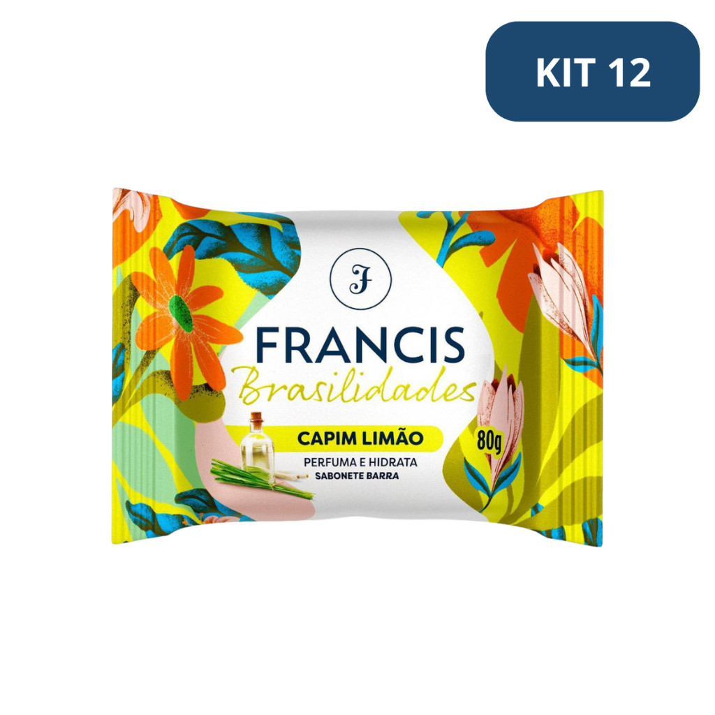 Kit 12 Sabonete Em Barra Francis Brasilidades Capim Limao em Oferta na Shopee
