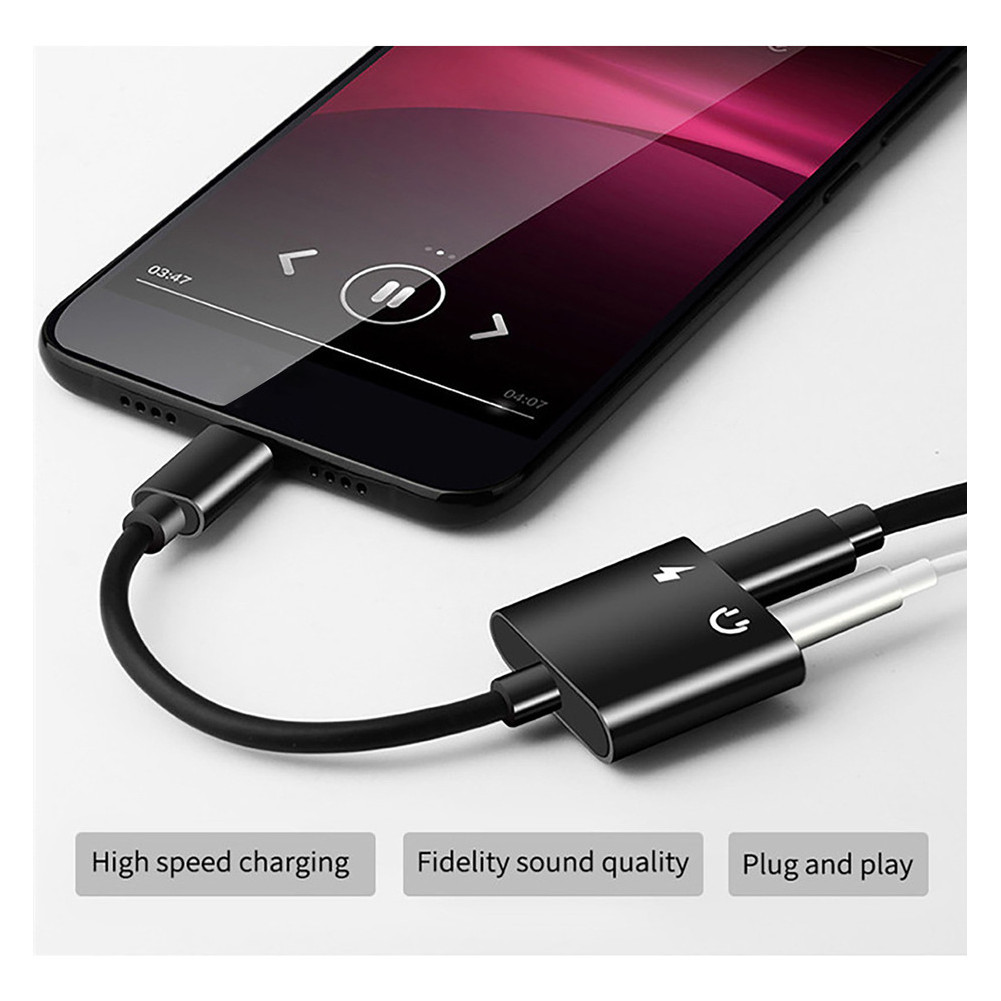 Adaptador Fone de Ouvido 2 em 1 Tipo C para P2 3,5mm + Carregamento Compatível iPhone iOS em Oferta na Shopee