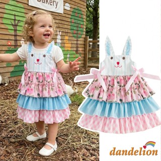 Vestido De Páscoa Para Meninas De 1 A 5 Anos , Casual , Linha , Design De Coelho , Arcos , Sem Mangas Com Babados Em Cam em Oferta na Shopee