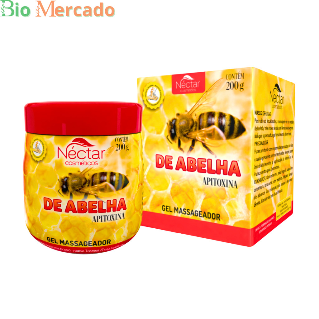 Kit 6 Gel Massageador  Abelha 200g Néctar Cosméticos