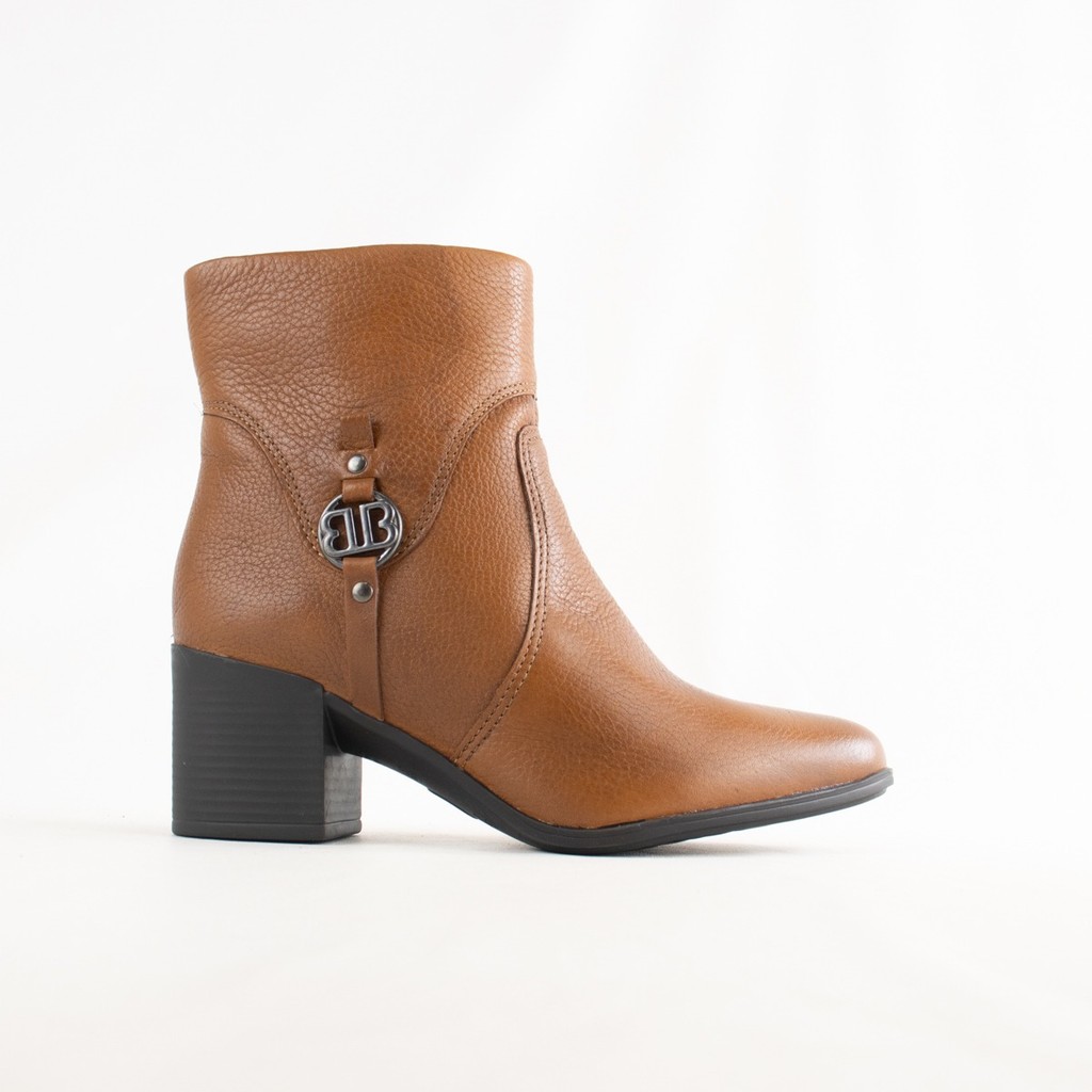 Bota Mini Bottero Feminina Couro Cano Curto Salto Baixo Nf 346919
