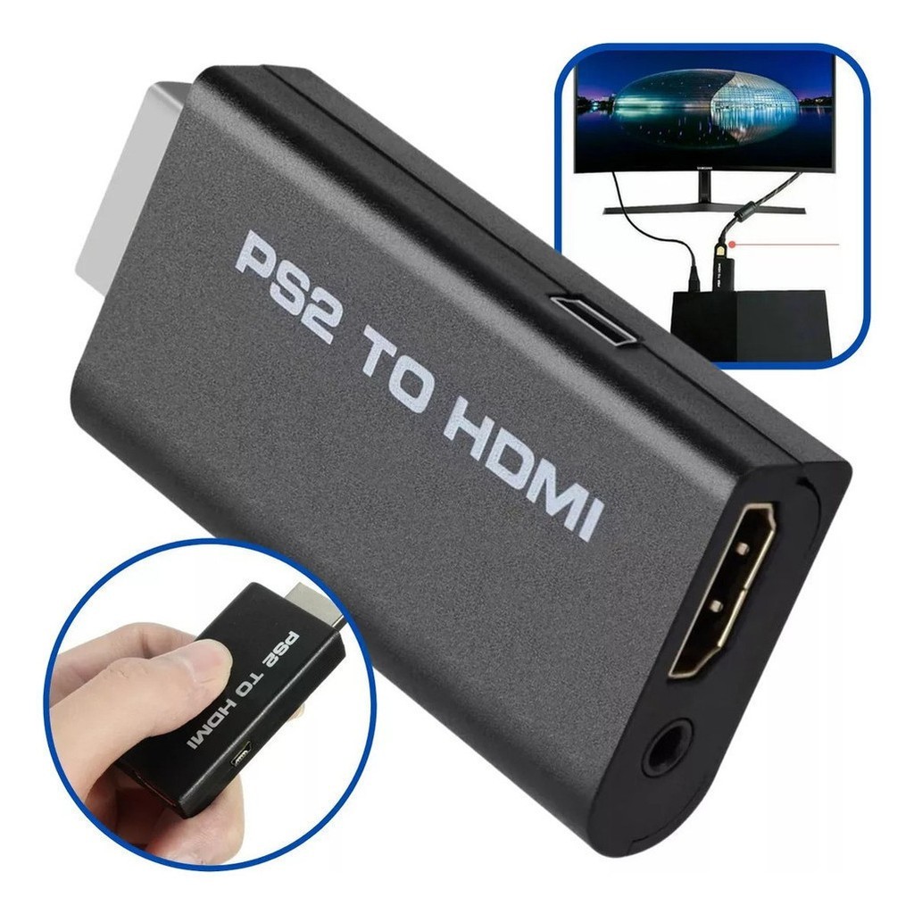 Cabo conversor de áudio e vídeo AV para HDMI para PS2 e PS3 em Oferta na Shopee