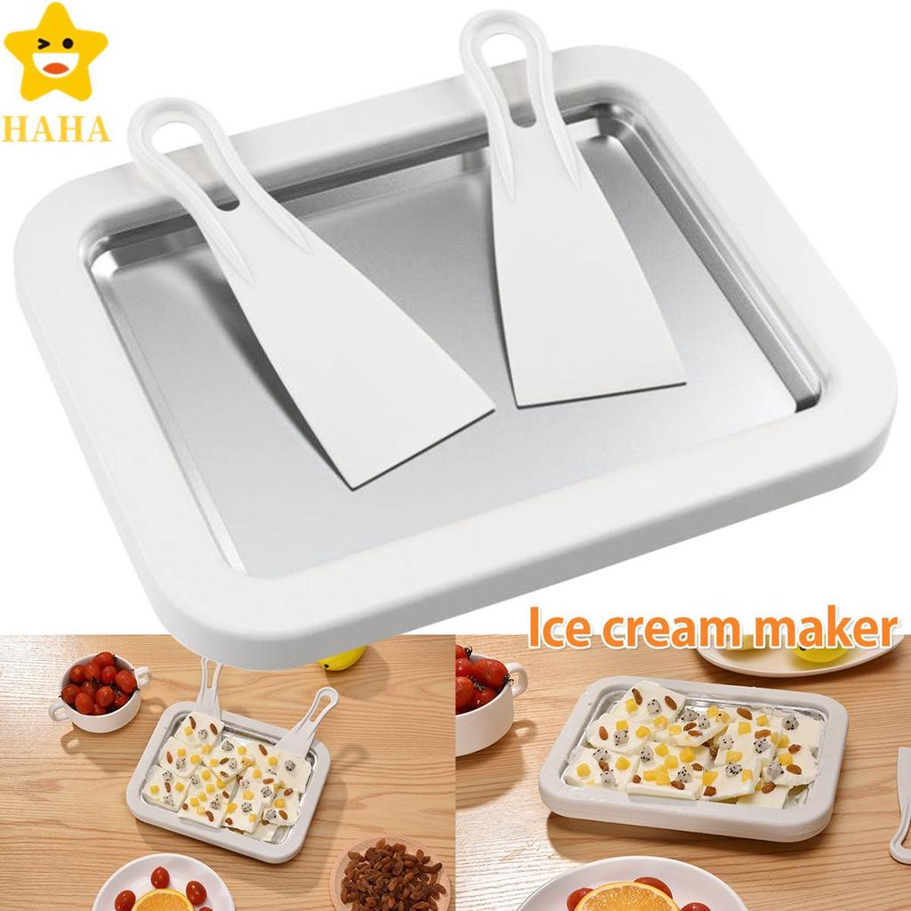 Panela Para Fazer Sorvete Com 2 Raspadores , Placa Multifuncional , Prato De Comida Doce E Fria SHOPSBC4396 em Oferta na Shopee