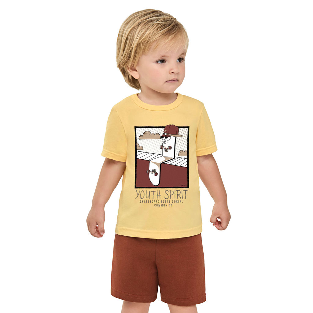 Conjunto Infantil Menino Skate Spirit Elian Amarelo