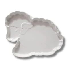 Bandeja Decorativa Cordeiro Branco 24cm
