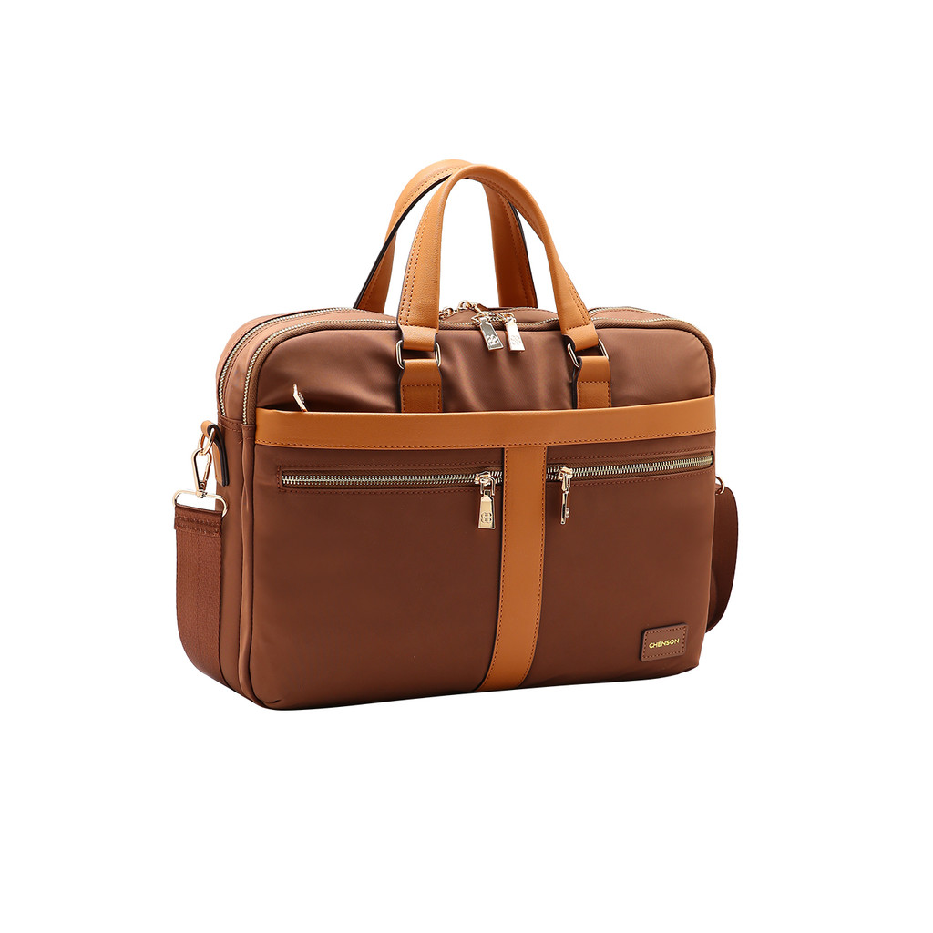 Pasta Feminina Executiva Twill Nylon Café