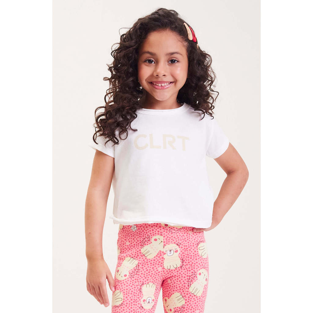 Blusa Infantil Menina Curta Estampada Colorittá
