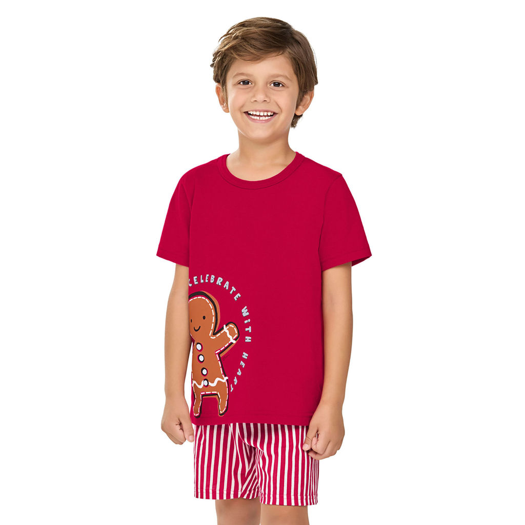 Pijama Infantil Menino Especial Natal Elian Vermelho em Oferta na Shopee