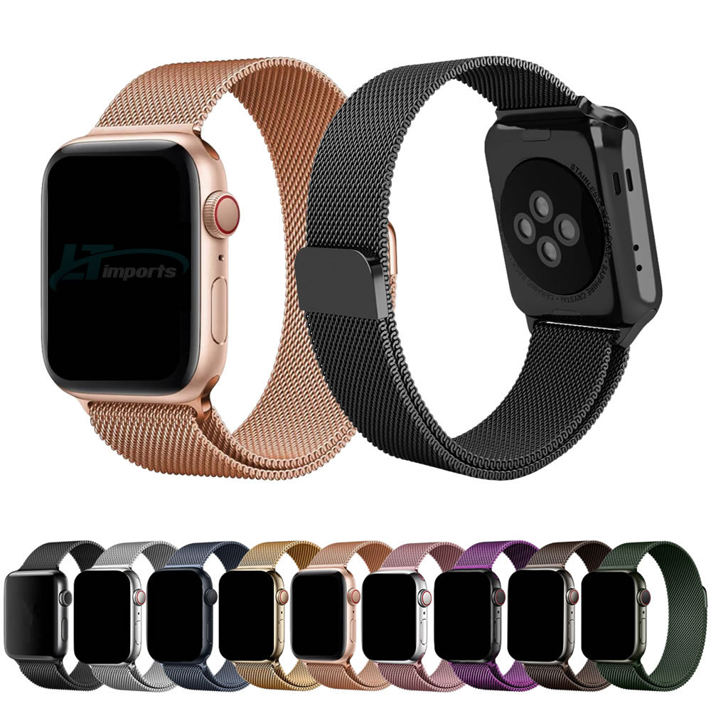Pulseira Aço Magnetica Milanese LTimports para Apple Watch 42mm Series 11/10, 41