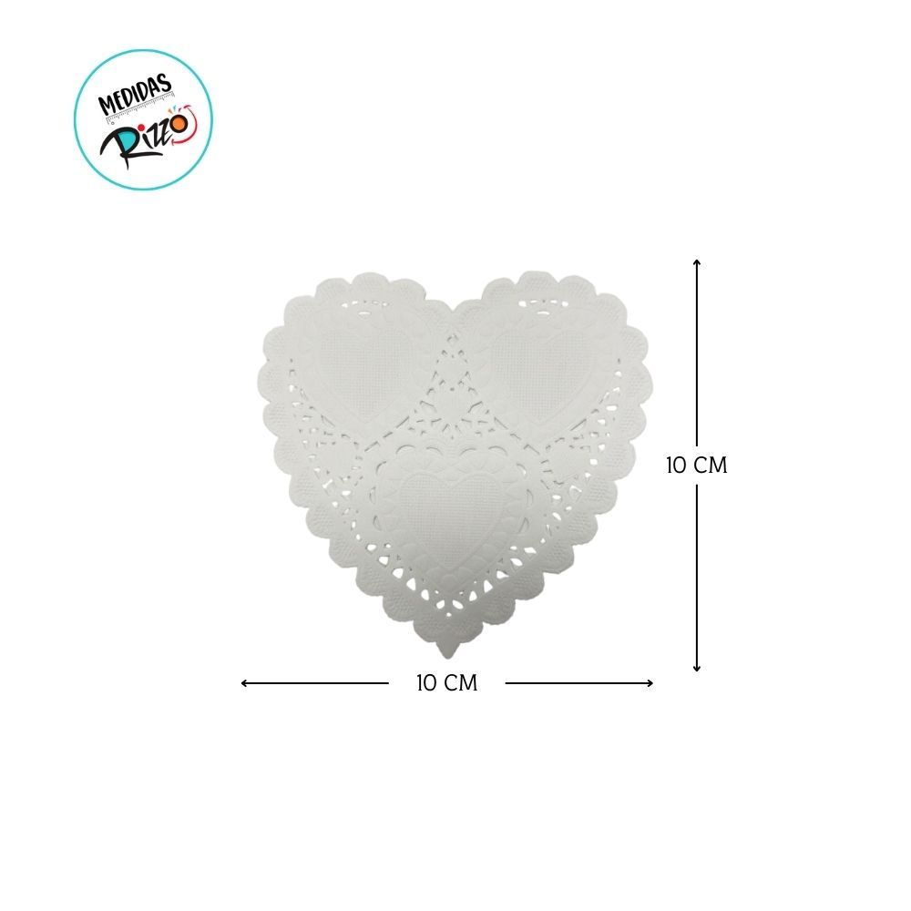 Enfeite de Papel - Coração Rendado - Branco - 10x10cm - 24 unidades - Rizzo · foto 2