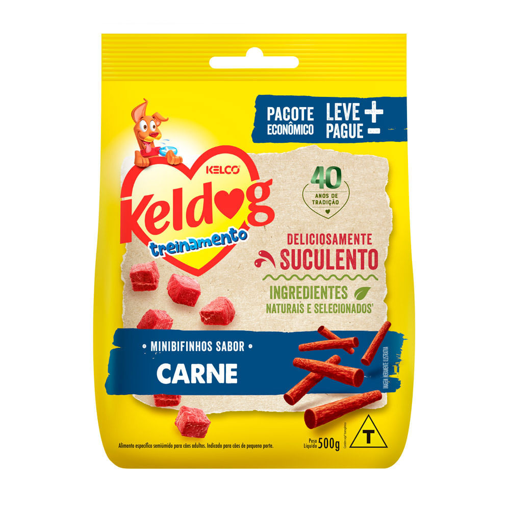 Minibifinhos Keldog Treinamento Sabor Carne 500g em Oferta na Shopee
