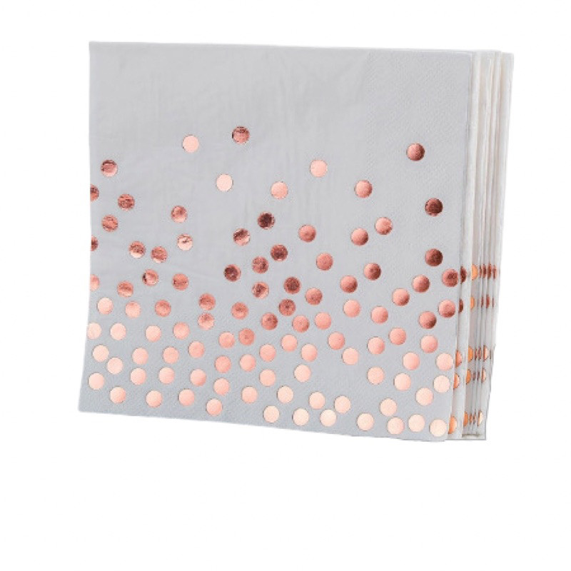 Guardanapo de papel decorado com bolinhas metalizadas mesa posta 33x33cm toalha de papel festa