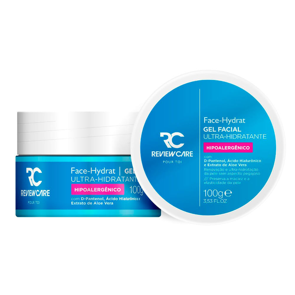 Gel Facial Ultra-Hidratante Review Care Face Hydrat Hipoalergênico 100g em Oferta na Shopee