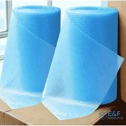 Kit 2 Bobina Plástico Bolha Azul 30cm x 100m 35 Micras Reforçado para Embalagens Proteção e Envio