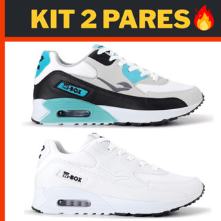 Combo Tênis Casual W-Box Pulse 90 – Masculino e Feminino com Tecnologia Air e Solado Confortável em Oferta na Shopee