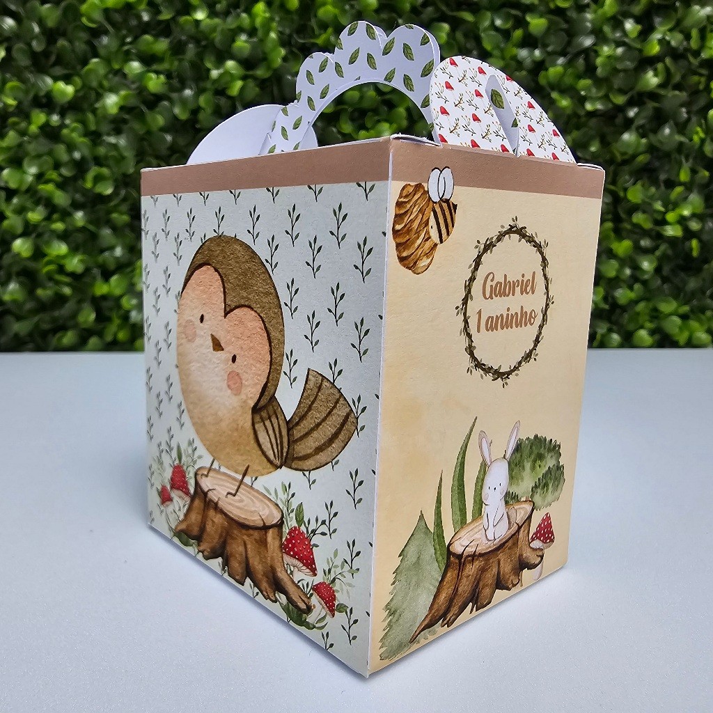 Caixa Lanchinho BOSQUE MENINO - Personalizados - Festa infantil - Aniversário - Lembrancinha